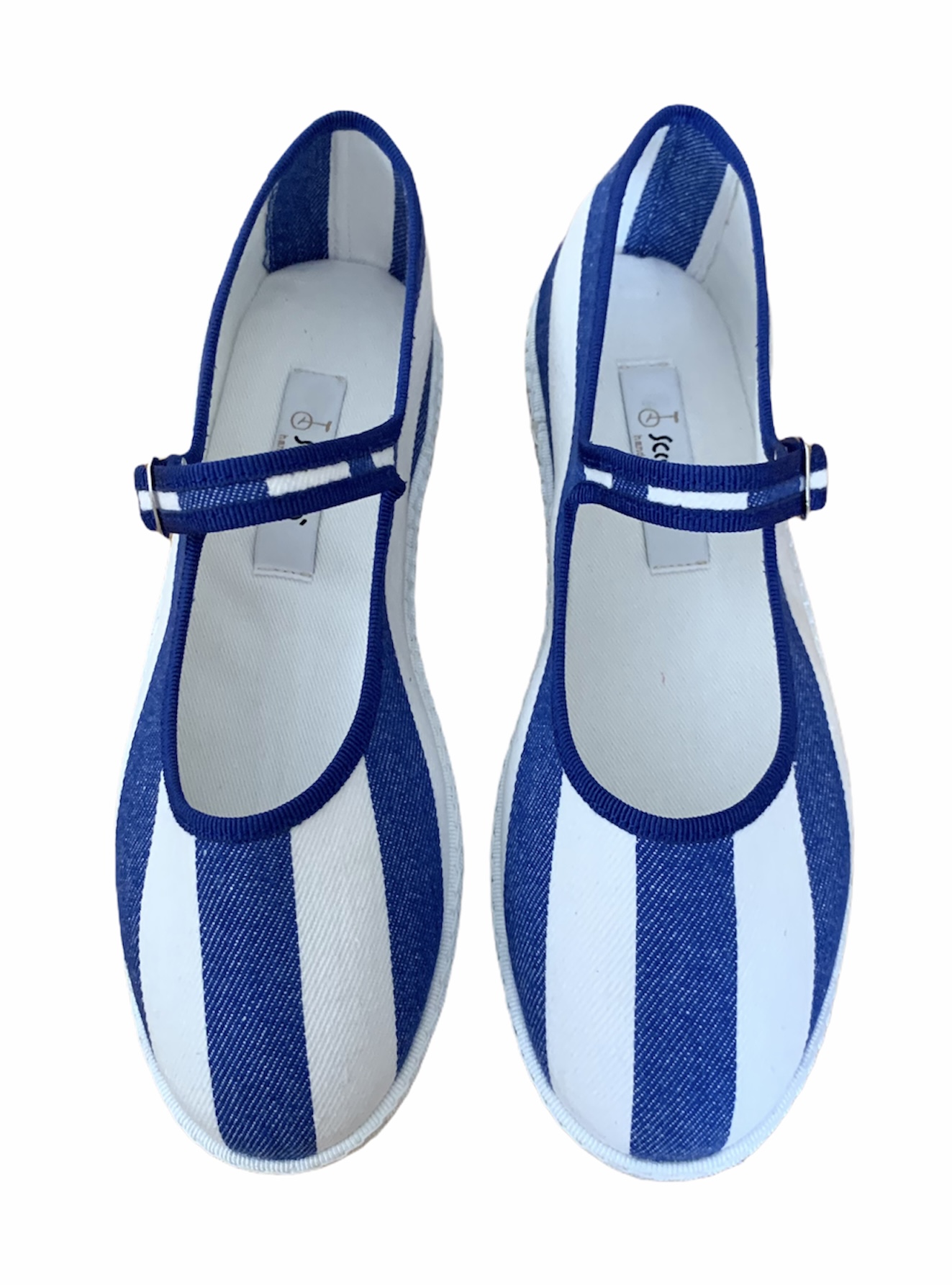 Maryjane White and Blue Striped