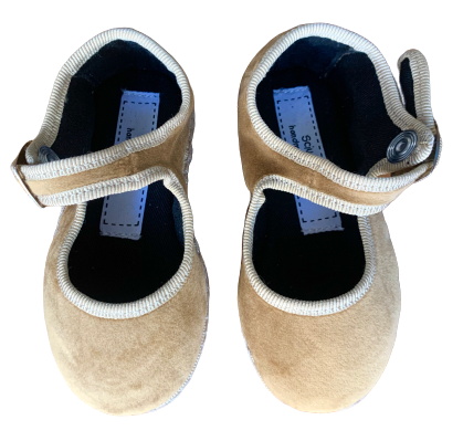 Baby Maryjane Camel Velvet