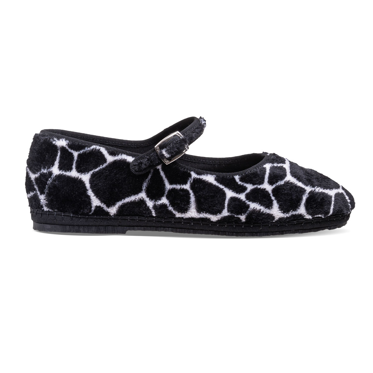 Maryjane Black Giraffe Eco Fur