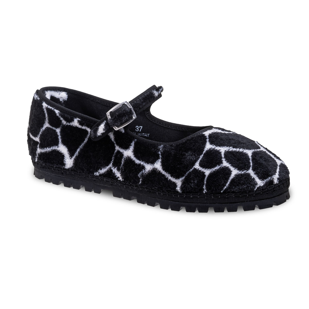 Maryjane Black Giraffe Eco Fur Vibram