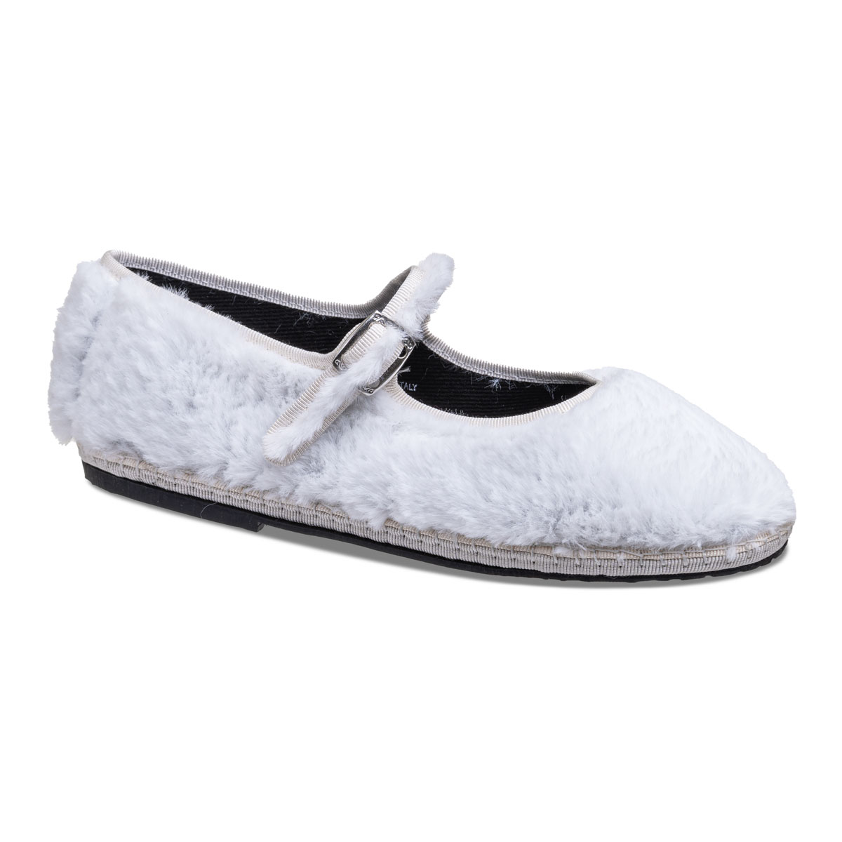 Maryjane White Eco Fur