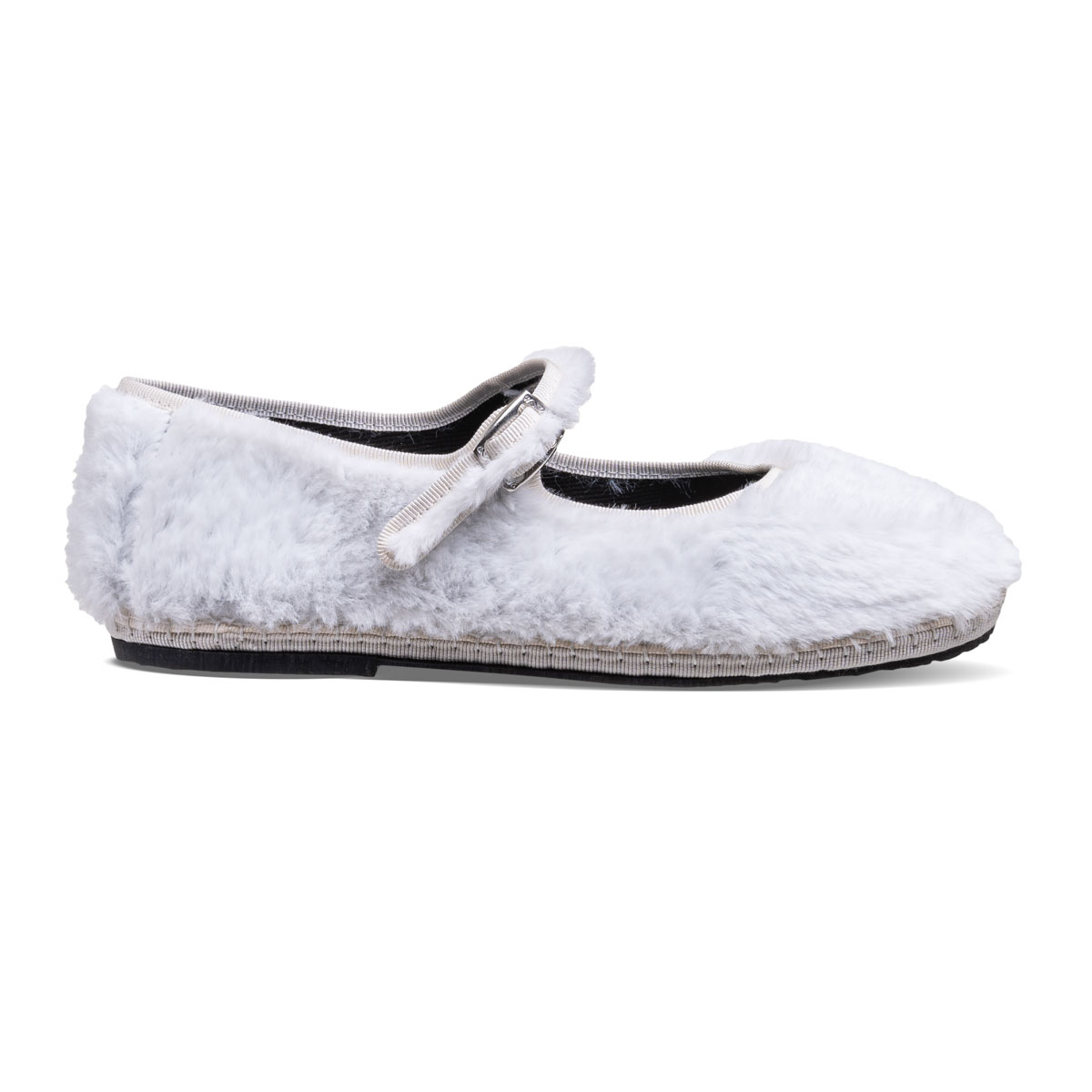 Maryjane White Eco Fur