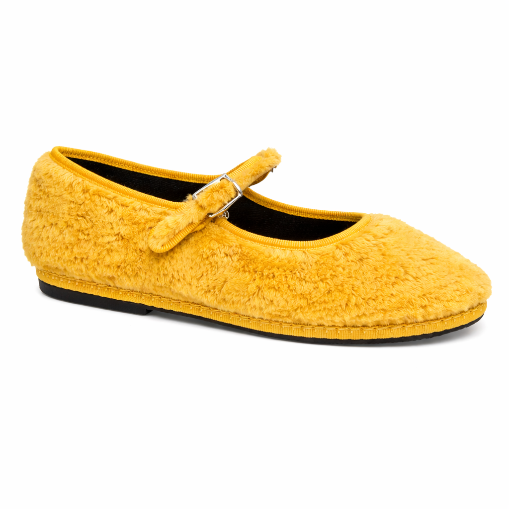 Maryjane Yellow Eco Fur