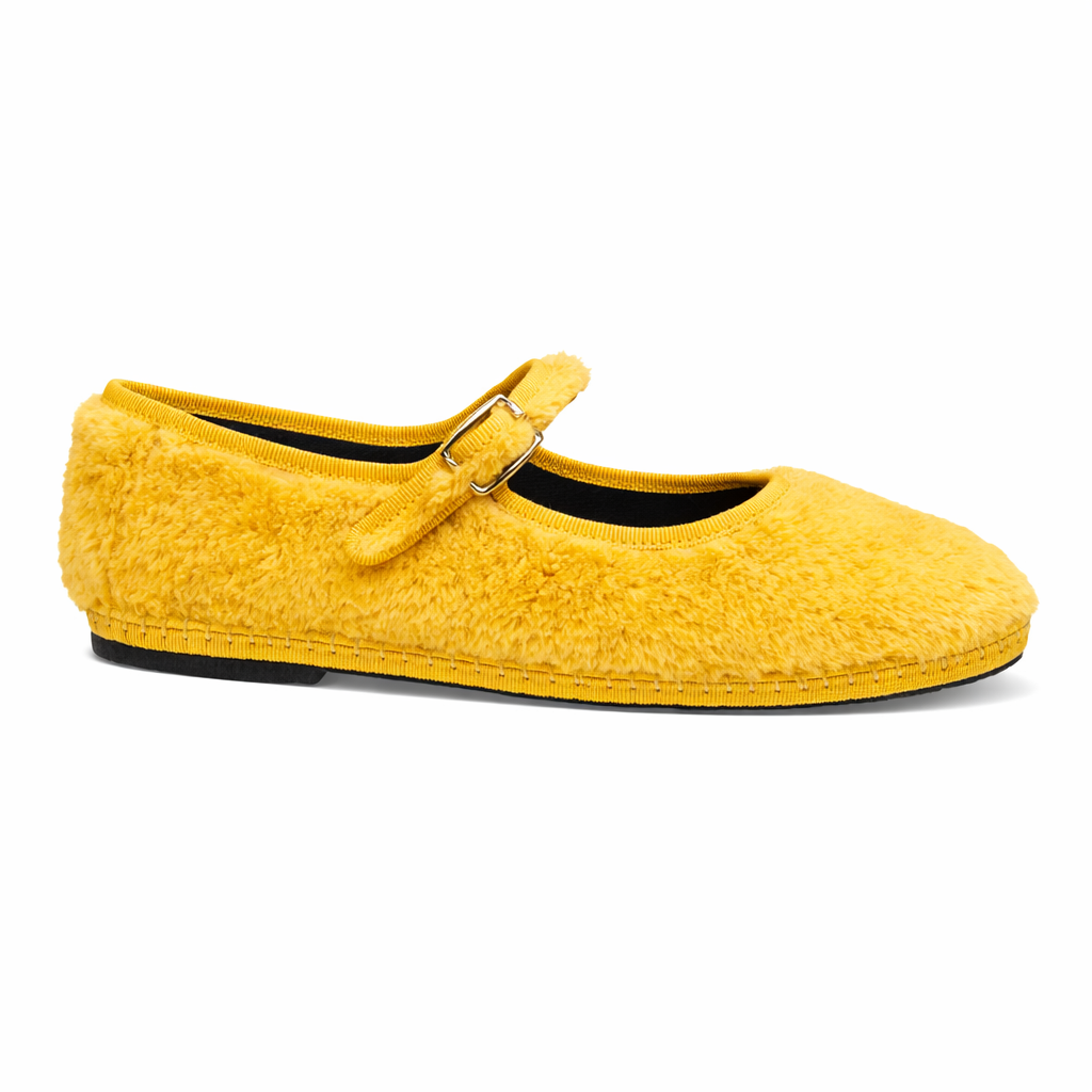 Maryjane Yellow Eco Fur