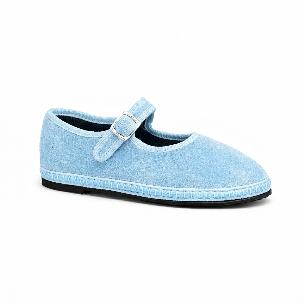 Baby Maryjane Light Blue Velvet